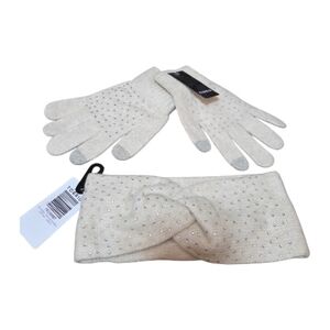 Torrid Shine Texting Gloves and Headband Ear Warmers in Oatmeal Set NEW